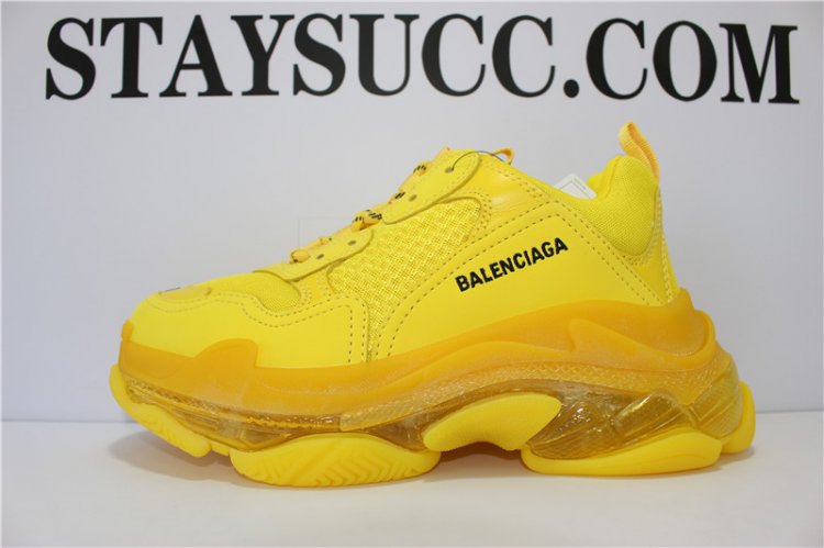 PARIS TRIPLE S CLEAR SOLE TRAINER ALL YELLOW READY TO SHIP - Click Image to Close